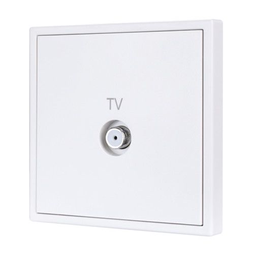 Tile 1 Port Coax Cable TV Wall Plate (BBTV)